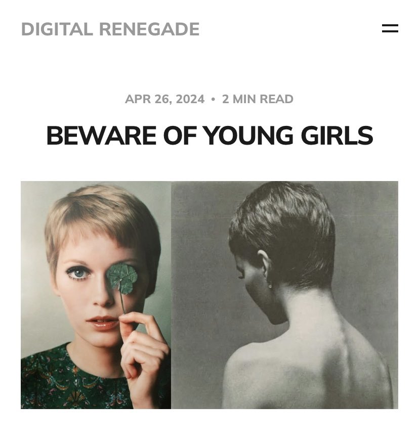 I WROTE ABOUT DORY PREVIN AND MIA FARROW

digital-renegade.ghost.io/beware-of-youn…

Feedback and RTs appreciated. 🤝🙏

#DoryPrevin #MiaFarrow #WoodyAllen