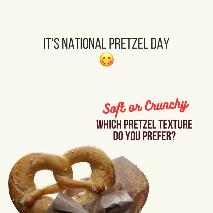 #nationalpretzelday I&rsquo;ll answer mine 👇🏼 https://t.co/HSiWs3pjHD<a href="/tag/nationalpretzelday"class="tags">#nationalpretzelday</a>
