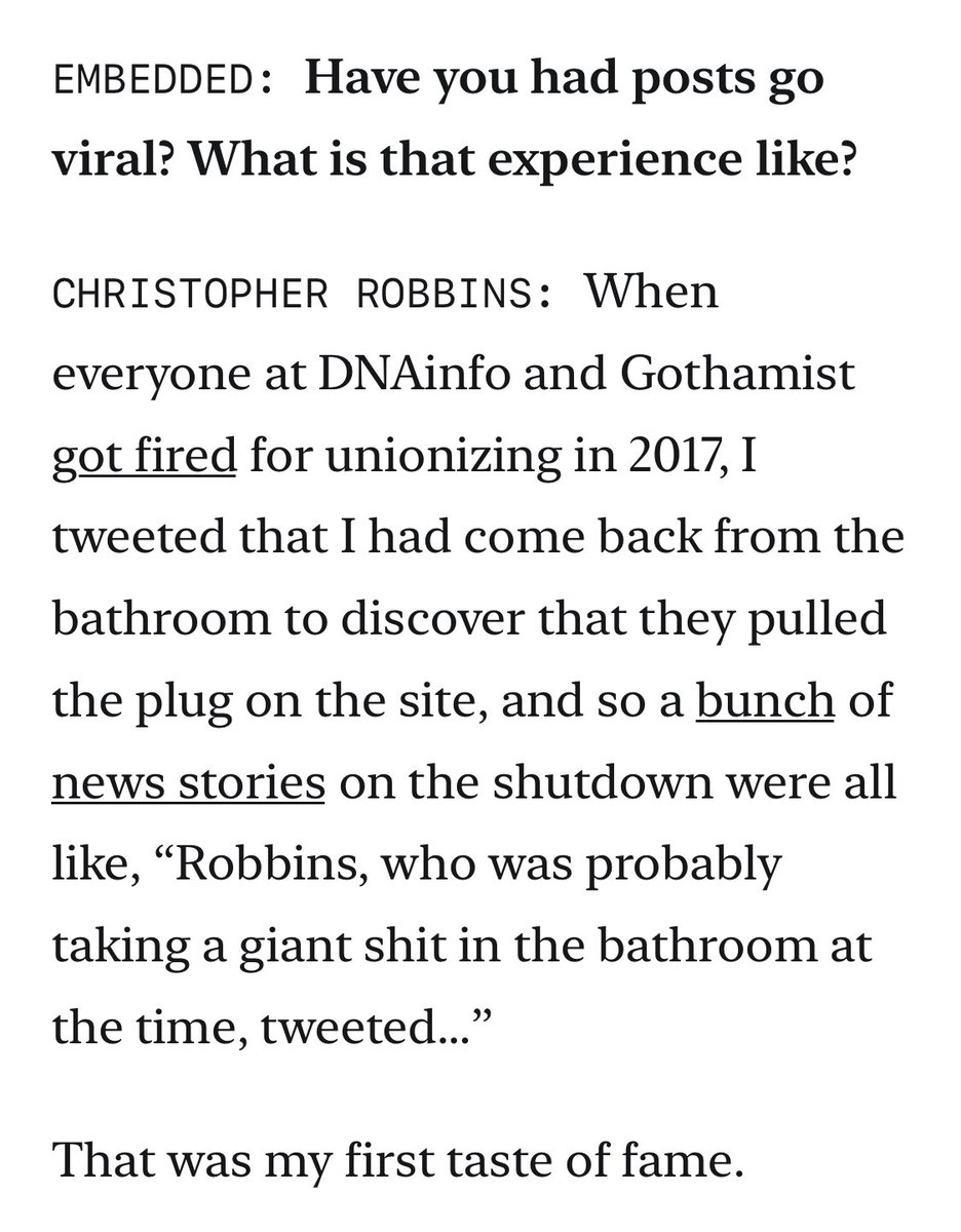 Good story about getting fired for unionizing from @ChristRobbins embedded.substack.com/p/my-internet-…