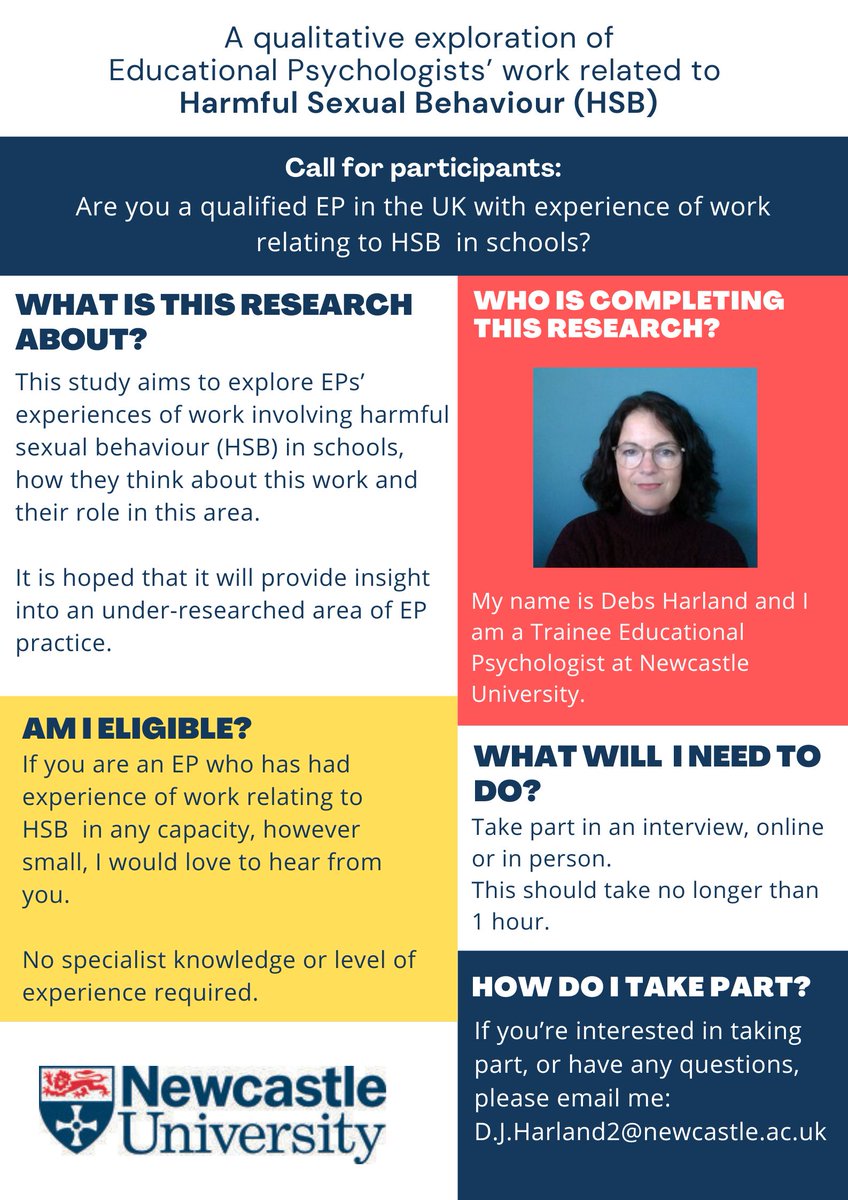 Hello Twitter EPs! Seeking participants for my thesis project, exploring EP work relating to harmful sexual behaviour in schools. Please RT and share #twitterEPs #research