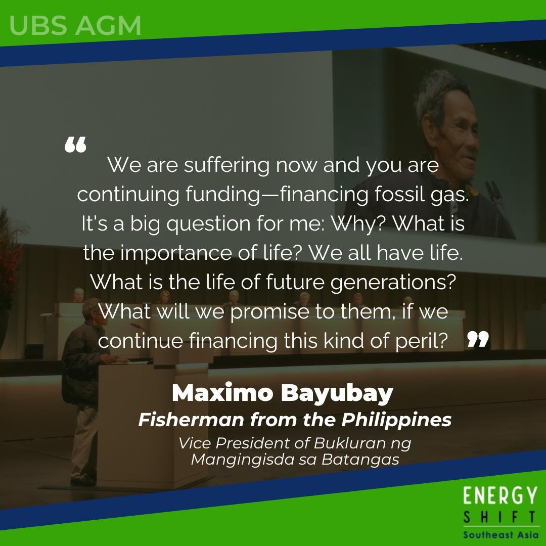 'What will we promise to [the future generations], if we continue to financing this kind of peril?' @UBS 

#UBSschweiz #EndFossilFinance #ProtectVIP