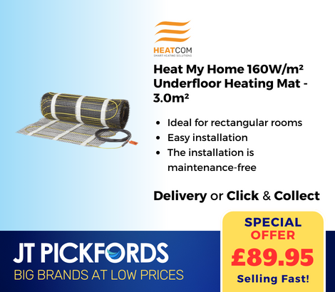 Heat My Home 160W/m² Underfloor Heating Mat - 3.0m² 🧐

Heat My Home heating mats are an efficient heat source and are easy to install. The heating mat is suitable for installation under all types of flooring.

Product code: HMHMAT160W-3.0
Buy here 👉 shorturl.at/JLRVZ