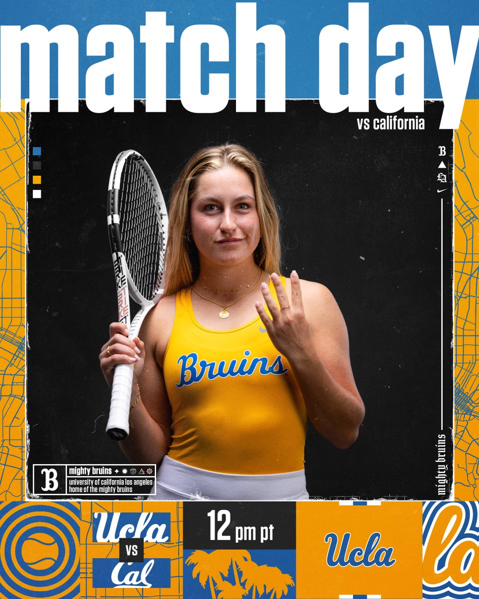 Top-10 matchup for a spot in the #Pac12Tennis Championships final. 🆚 No. 4-seed California 📍 Ojai, Calif. (Weil Tennis Academy) ⏰ 12 p.m. PT 📊 youtube.com/@TempuzStream #GoBruins