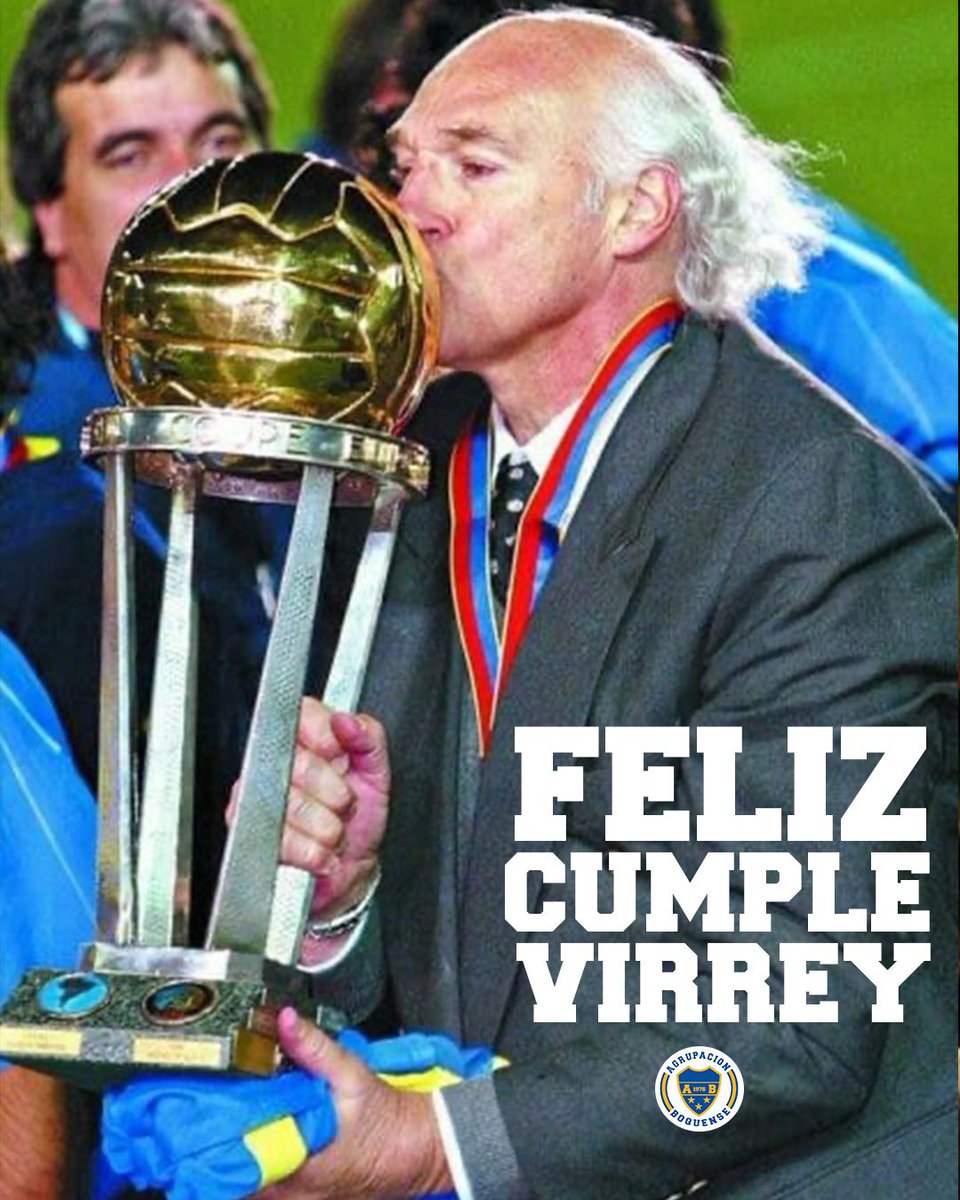 AgrupaBoquense's tweet photo. Carlos Bianchi dirigió a Boca Juniors en un lapso aproximado de 6 años y 4 meses (1998-01, 2003-04 y 2013-14).

En ese período:
-Ganó 4 Campeonatos argentinos.
-Ganó 3 Libertadores.
-Ganó 2 Mundiales.

Feliz cumpleaños. Virrey! El DT mas glorioso del futbol argentino. https://t.co/qdf1byybpN