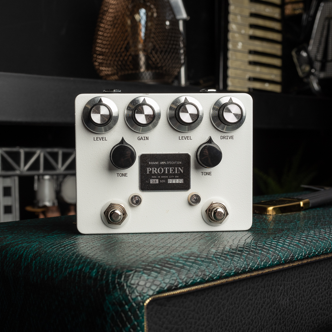 Shop one of CME's favorite effect pedals when you shop Browne Amplification Protein. This versatile pedal offers two distinct overdrive circuits that can be used independently or stacked for a wide range of tones. Shop yours at CME today! bit.ly/3RFPA82 #CME #BrowneAmp