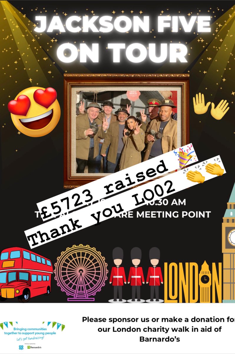 Well done LO02 - £5723 raised for Barnardo’s 🎉 #CharityWalk #London #Charity