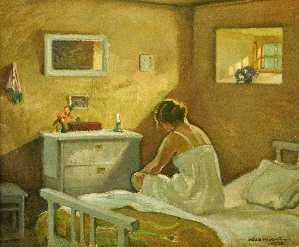 Väinö Hämäläinen - Morning. The artist's wife Helmi 1922 🇫🇮
