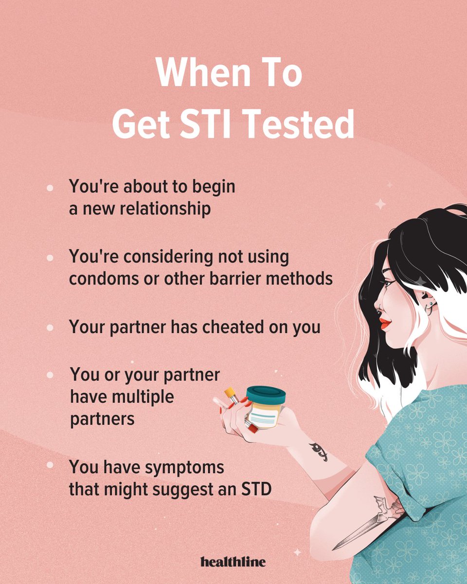 If you're sexually active then you should get tested for sexually transmitted infections (STIs) if.... Talk with a doctor if you’re concerned about a particular infection or symptom. The more honest you are, the better treatment you can receive. ter.li/ikqmc8