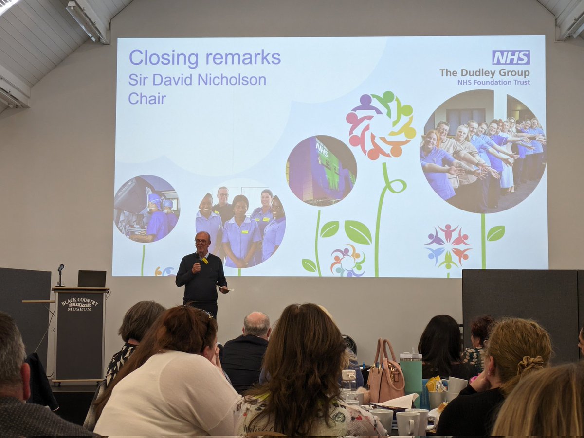 Our chair @DavidNichols0n closes a joyful @DudleyGroupNHS leadership conference. The Dudley spirit cannot be broken ❤️