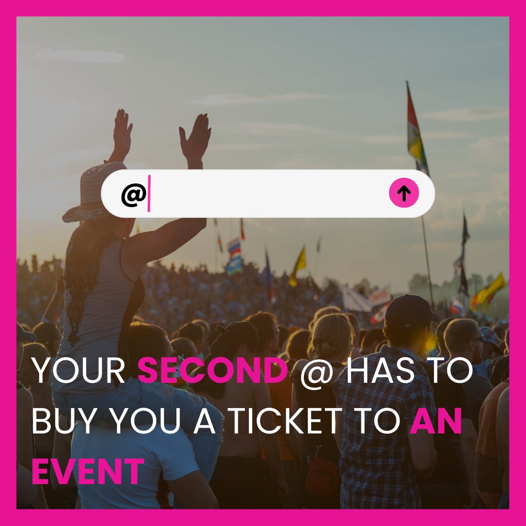 You're second @ has to buy you an event ticket

Send this to your friends!

#tickets #events #discountedtickets #poweredbyticketsforgood #ticketsforteachers #share #excited #cantwait #eventplanning #eventprofs #eventpromo #eventmarketing