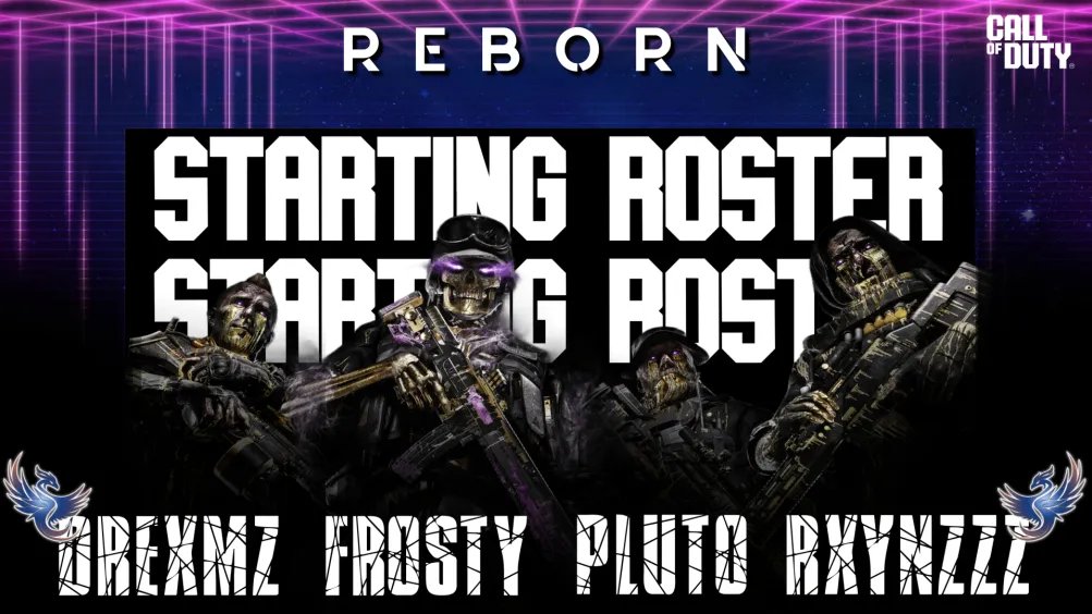 Proudly introducing our Reborn Esports Main Team Roster ahead of the #lithium42k tournament starting tonight. We wish you all the best! 👑 @KyleFrostyyy 👑 @Rxynzzz 👑 @vyanr_ 👑 @PlutoOttoo
