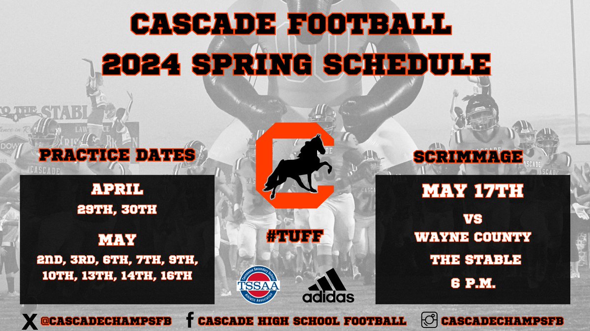 SPRING PRACTICE STARTS MONDAY!!!
Spring Game May 17th!