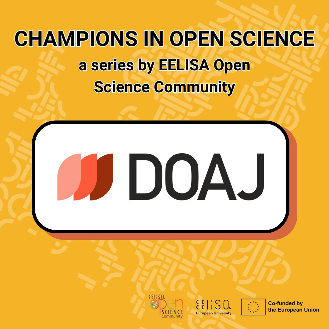 Meet this week's #Champion of #OpenScience, where our OS #EELISACommunity shares valuable resources for researchers! DOAJ is a unique index of open-access journals from around the world, driven by a growing community committed to ensuring quality content. doaj.org/about/