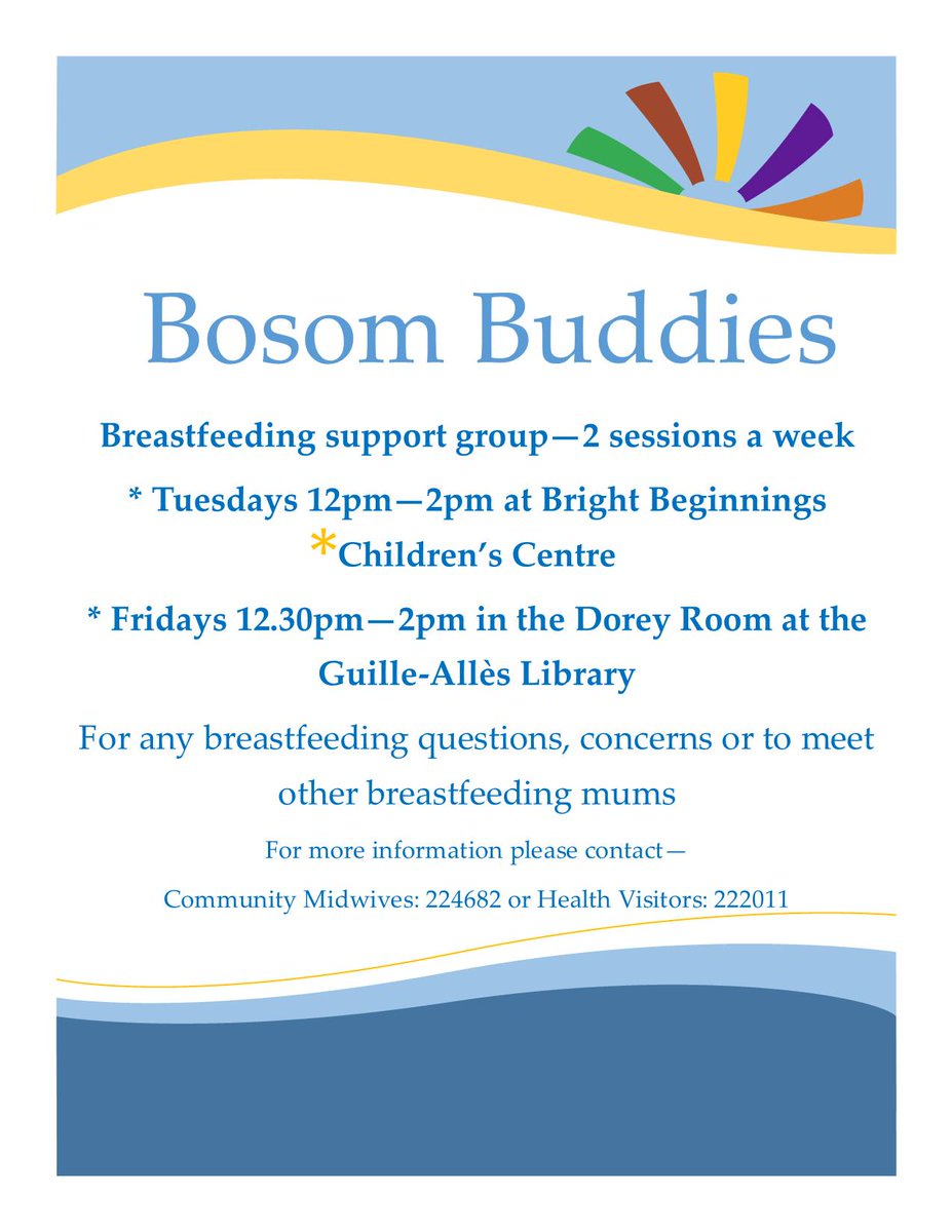 Next Friday 3rd May the Bosom Buddies breastfeeding support group will not be taking place due to an event at the Library. All other sessions will be happening as normal.