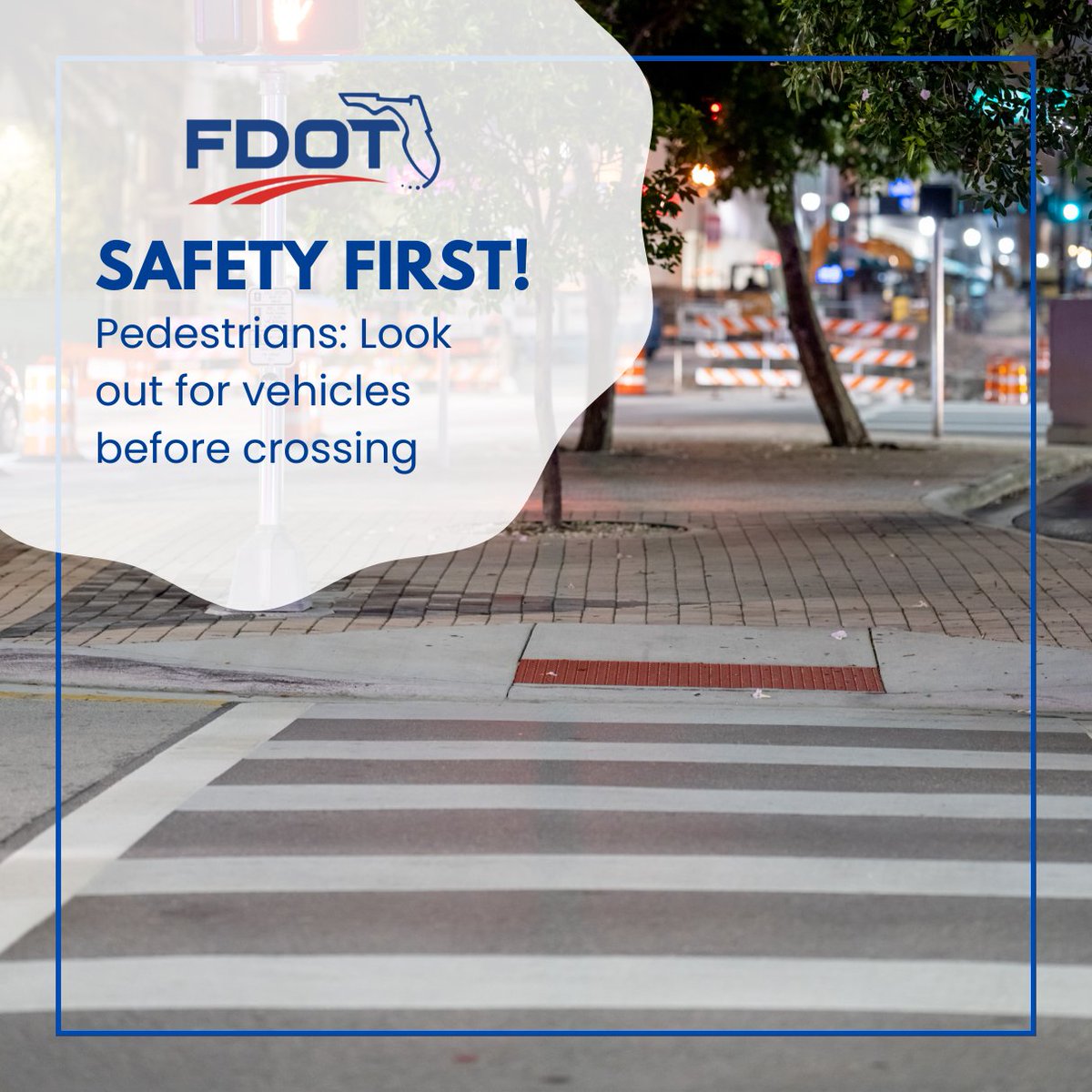 🚶‍♂️ Keep safe while walking & follow these pedestrian safety tips when crossing streets or intersections: •Look for approaching vehicles in all directions •If there are no crosswalks, find a well-lit area with a clear view of traffic •Wait for a safe gap to cross