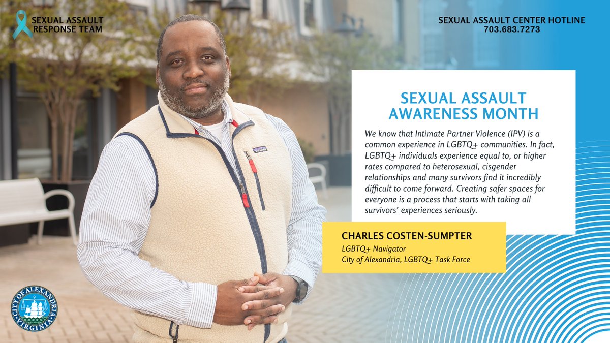 It’s Sexual Assault Awareness Month. Meet members of the City’s Sexual Assault Response Team throughout April! For information about resources available to victims of sexual assault visit: alexandriava.gov/go/2400 In partnership with: @AlexandriasKids @AlexandriaVAPD @InovaFACT