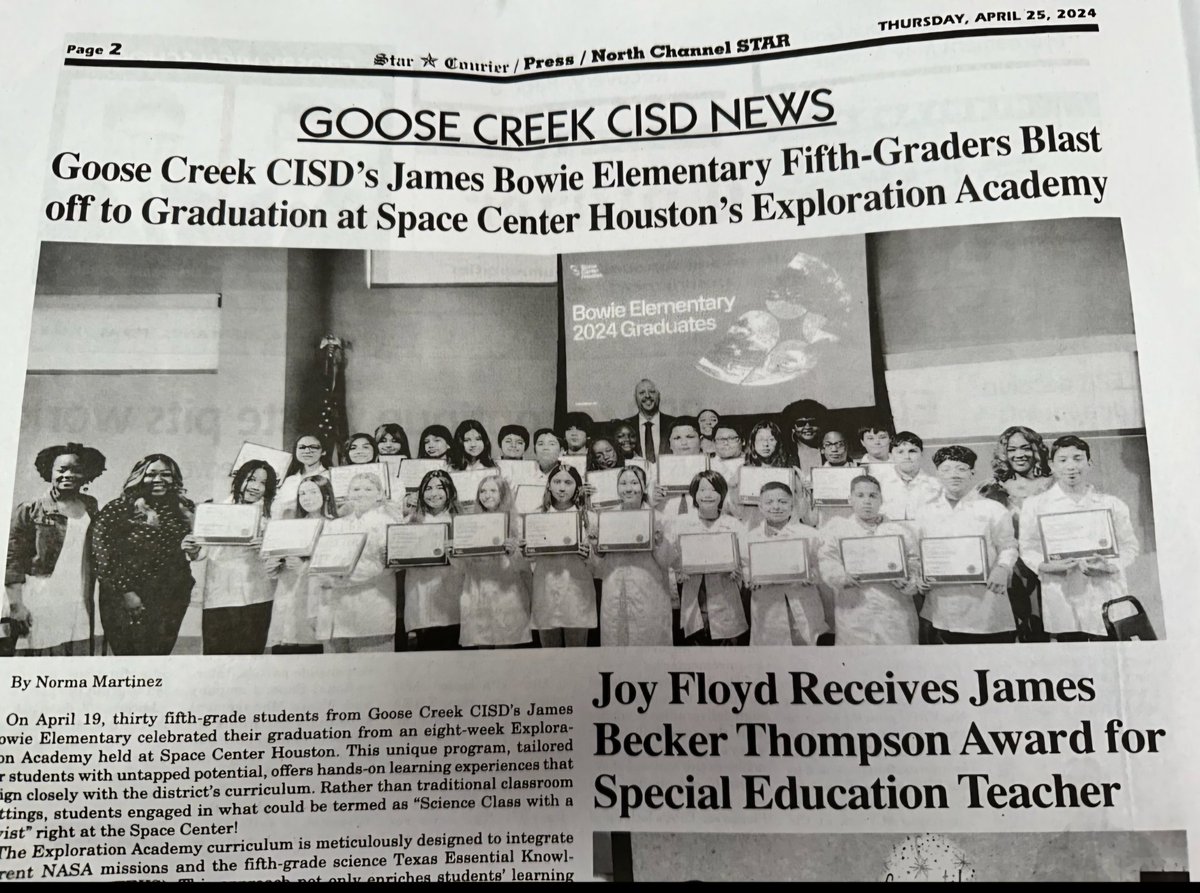 BowieServes's tweet photo. Our scholars are newsworthy!  EXTRA, EXTRA, READ all about it!! 👏🏾 📰🗞🔬🔭🥼
#bowiestrong https://t.co/KFKU3sX39l