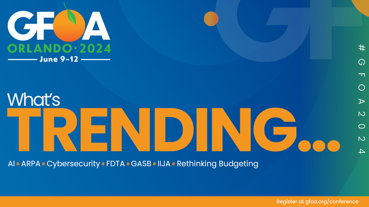 We’re excited about the quality sessions coming up at #GFOA2024. We’ll cover trending topics that finance professionals have been talking about all year. Topics like AI, cybersecurity, FDTA, new GASB guidance, and more. Join us in Orlando for 70+ sessions gfoa.org/conference.