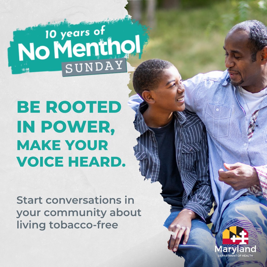 You can help the youth in your community focus on victory. Create healthy and tobacco-free communities by starting the conversation about living tobacco-free. Learn more: health.maryland.gov/tobacco-preven… #NoMentholSunday