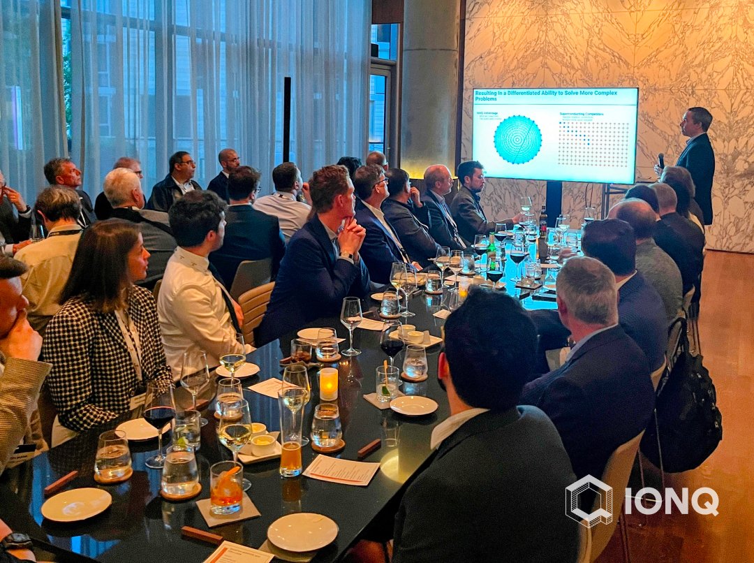 In partnership with @McKinsey, the IonQ team shared our latest technical roadmap and market outlook with industry and government leaders. McKinsey shared an exclusive first look at the 2024 Quantum Tech Monitor. Guests left inspired and excited about the future of quantum!