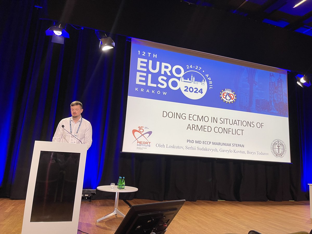 Despite the war-related circumstances we continue to provide #ECLS. The main particularities of our work were observed at #EuroELSO2024 in the section “Mission impossible”. Thanks everyone for such an unbelievable warm welcome.
#heart_institute #ecmo #war #testimony