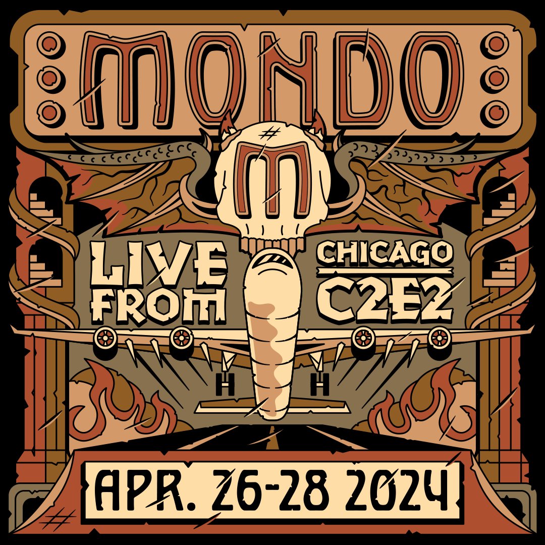 Chicago! We are stoked to be here! Mondo is live from C2E2 this weekend at Booth 100. We have ticketed entry every morning, but are open to the public from noon-close daily.We'll also be at the Future Flight of Fun panel Saturday, April 27th at 1:45pm with some exciting news!