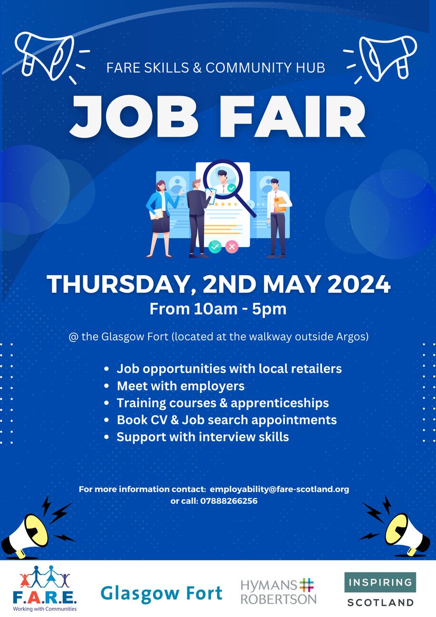 Our Job Fair is filling up with employers and training providers. Loads of opportunities for anyone 16+! Held over 2 locations, with our Job fair located on the open ground (across from Argos) and the Job wall within our Skills & Community Hub (next to the public toilets).