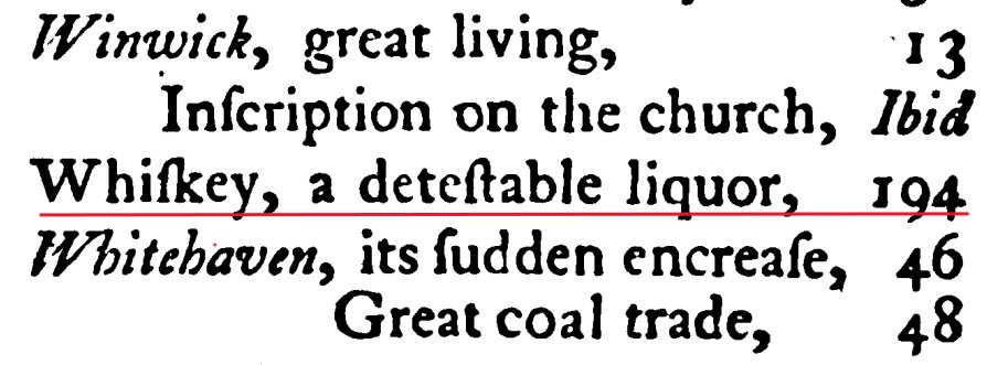 Thomas Pennant's eighteenth-century travel books are *not* going to help advertise Scottish Whisky: '...the inhabitants [are] mad enough to convert their bread into poison, distilling annually six thousand bolls of grain into whisky'