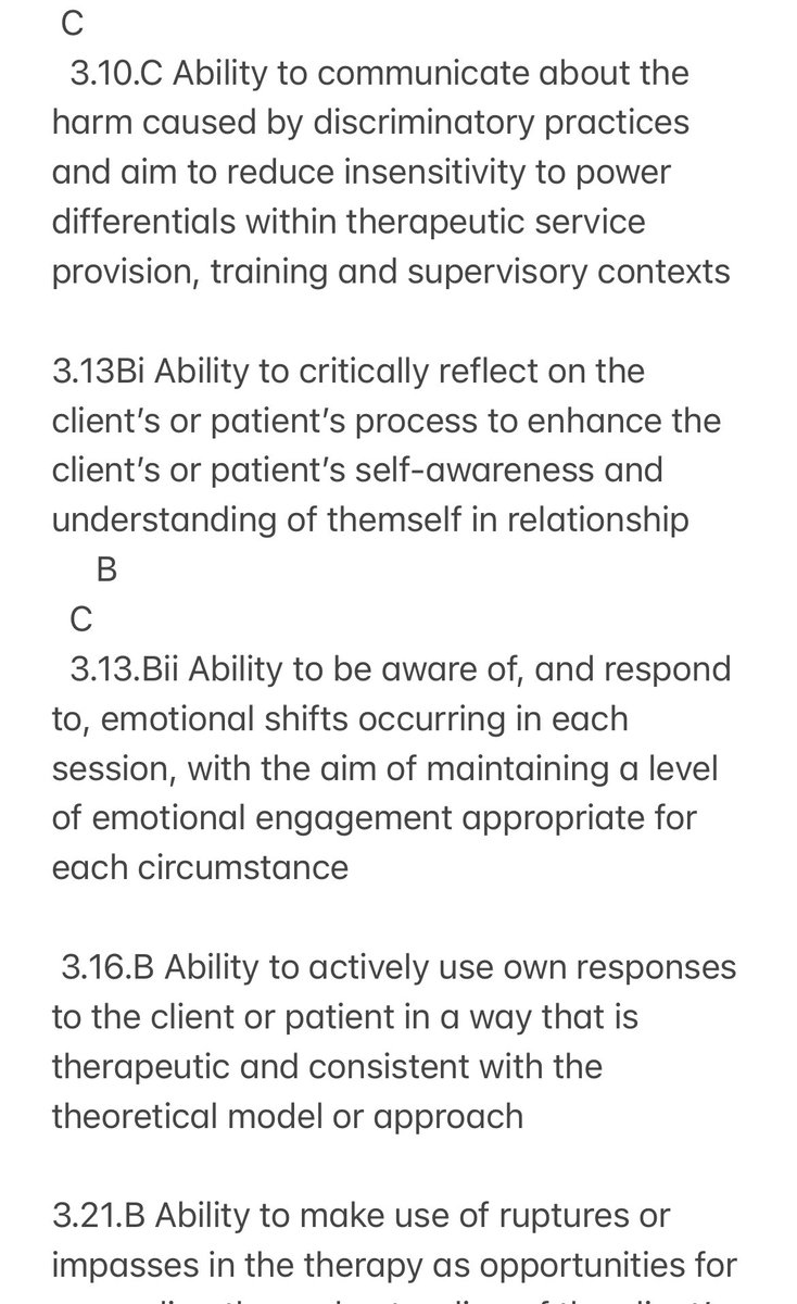 @mac_psych_27 @Glennademeter At CTUK we argued that SCoPEd won’t protect the public if any MB registers any Column A therapists as if ALL therapists don’t meet at least B, then they’re not fit to practice! (That’s not what WE believe btw). But here is a reminder of what A therapists are not competent 1/