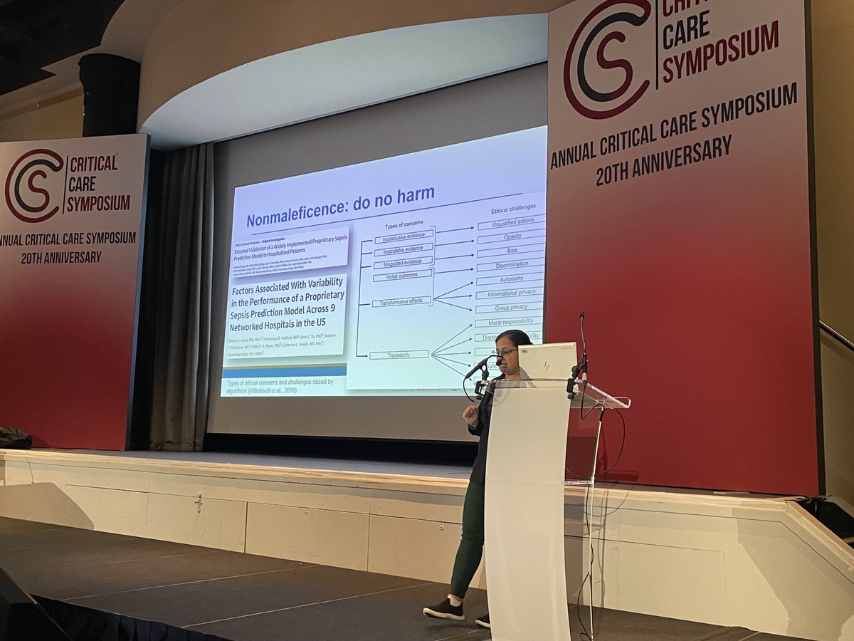 Timothy G. Buchman (@timbuchmanmdphd) on Twitter photo Aarti Sarwal speaking on the complex ethics of AI in healthcare. Be afraid. Be very afraid. <a href="/aartisarwal/">Aarti Sarwal, FNCS, FAAN, FCCM, RPNI, Professor</a> <a href="/CC_Symposium/">Crit Care Symposium</a> Aarti Sarwal speaking on the complex ethics of AI in healthcare. Be afraid. Be very afraid. <a href="/aartisarwal/">Aarti Sarwal, FNCS, FAAN, FCCM, RPNI, Professor</a> <a href="/CC_Symposium/">Crit Care Symposium</a>