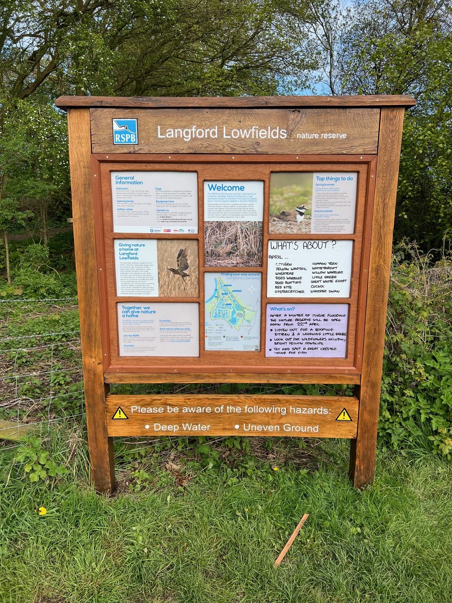 Massive thank you to Graham and @James4Nature for giving our info board a re-vamp 👍 Before and after shots below. Seen on site this week... Cattle Egrets, Bar-tailed Godwits, Cuckoo, lots of Swifts, 2 GWEs, Yellow Wagtails and Arctic Terns