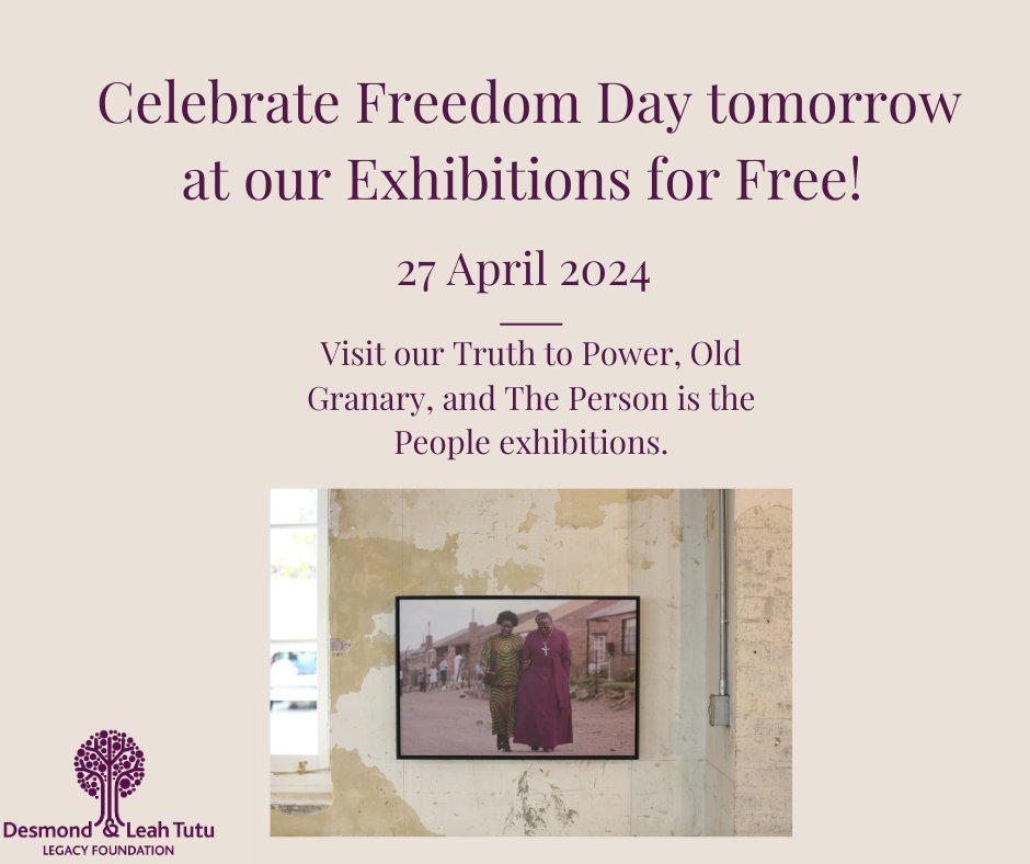 In celebration of Freedom Day, 27 April 2024, entrance to our exhibitions will be free. People can also view the latest travel exhibition 'The Person Is In The People' which embarks on a critical and intimate journey of both challenging and finding useful meanings of ubuntu.