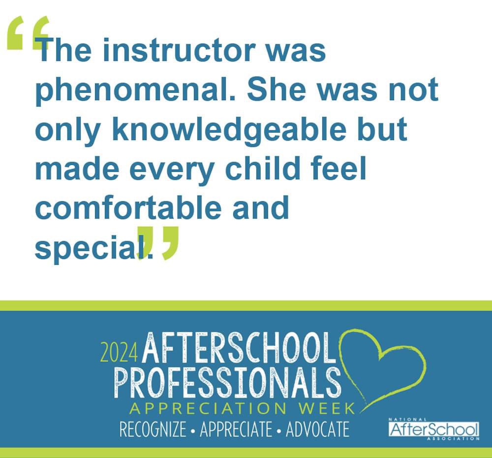 Shout out to the Afterschool Professionals and all they do for the members of our community! We see you and we appreciate all you do.

#HeartOfAfterschool