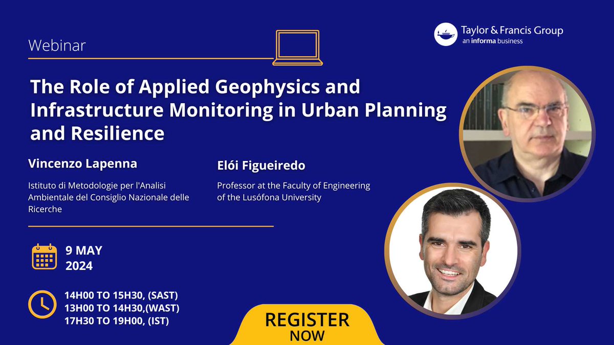 Geomatics, Natural Hazards and Risk journal invites you to join our thought leaders, who will present a different perspective on the ways in which #GIS and Remote Sensing can help us to create the sustainable and resilient cities of the future. 🔗 spr.ly/6010bLEXy