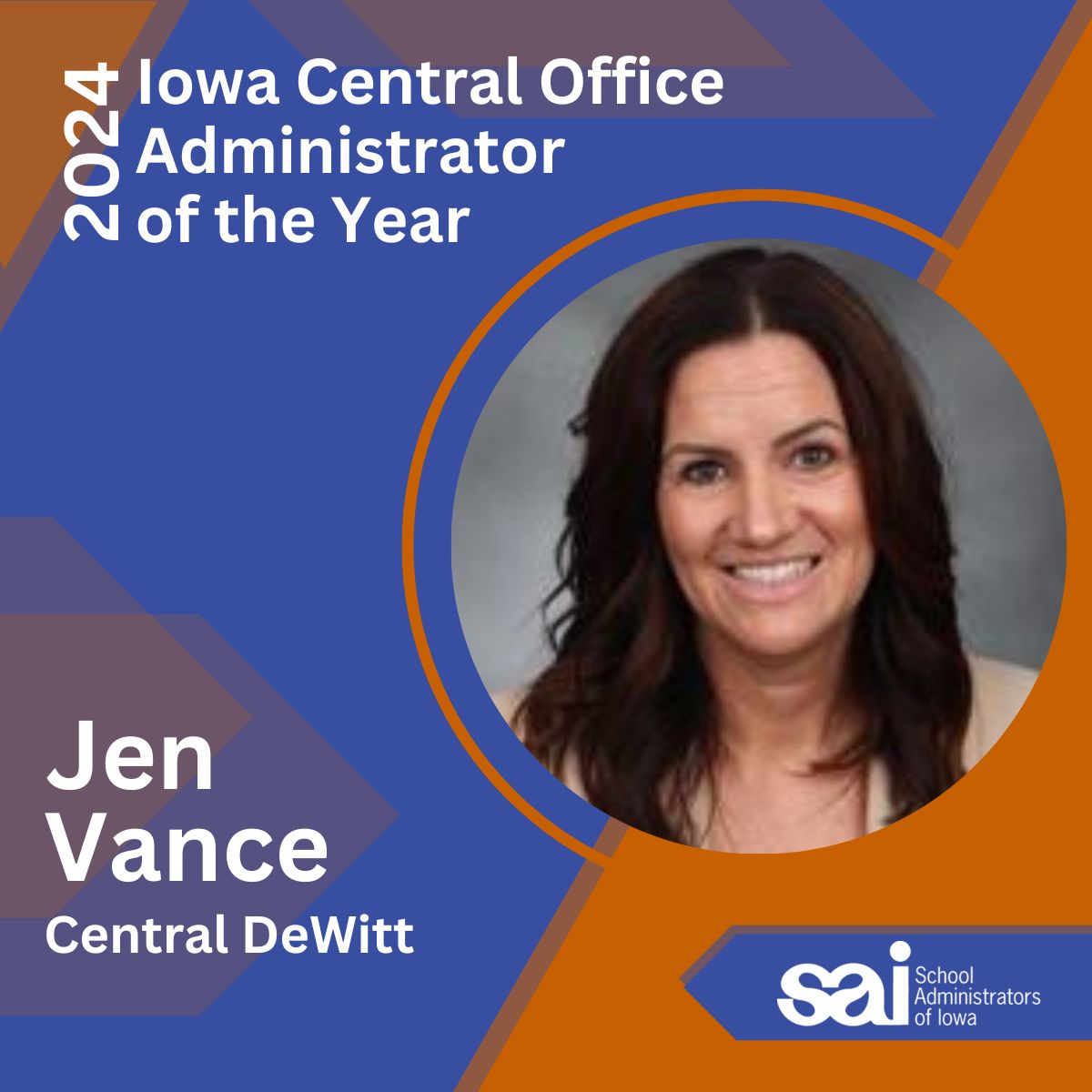 🎉Congratulations to Jen Vance on being named the 2024 Iowa Central Office Administrator of the Year! sai-iowa.org/news/jen-vance…