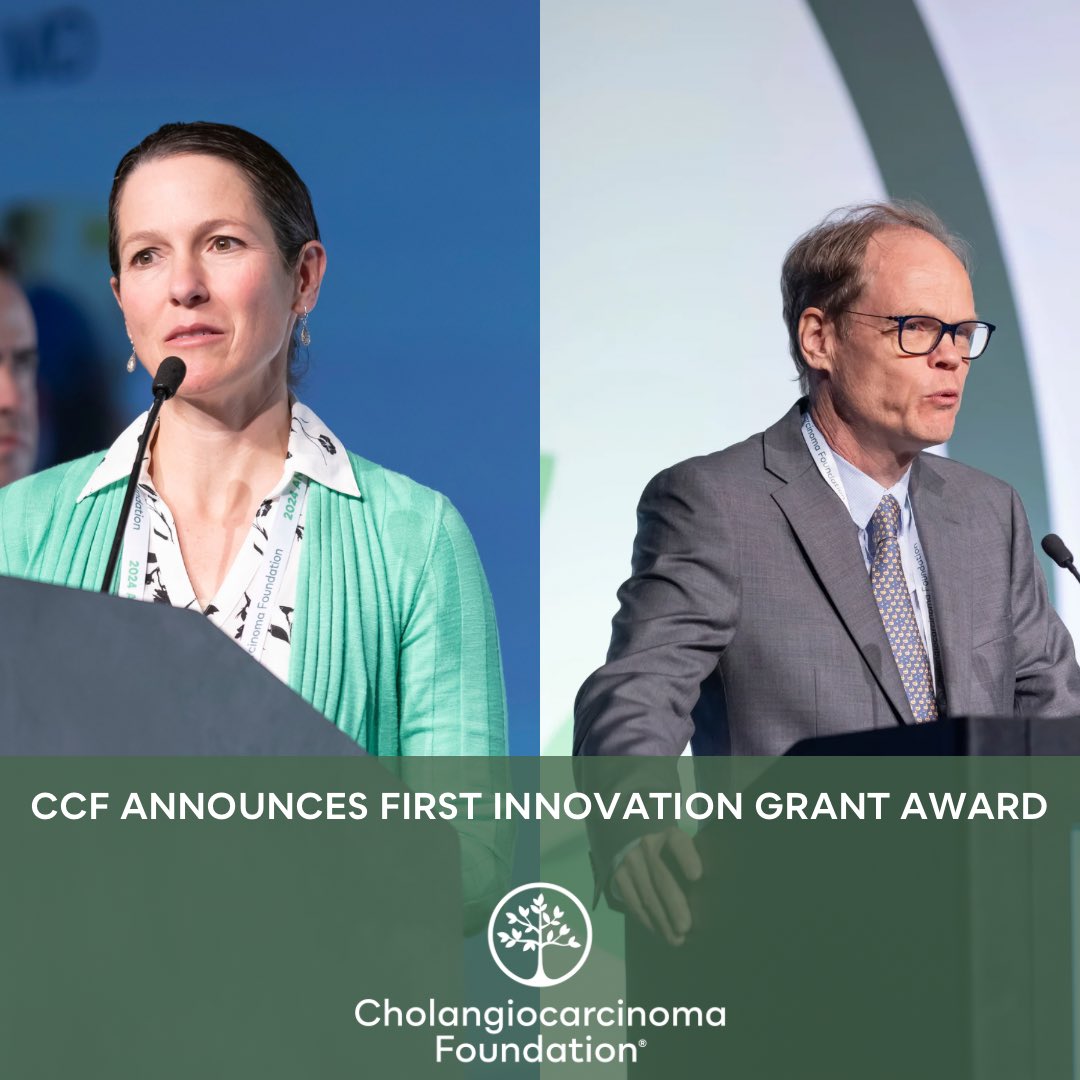 Dr. Katie Kelley & Dr. Tim Greten from have been awarded the 2024 CCF Innovation Grant, funded by the Bachrach Family Foundation. Their project aims to understand resistance in cholangiocarcinoma, potentially improving treatment outcomes. Learn more: curecca.link/Innovation.