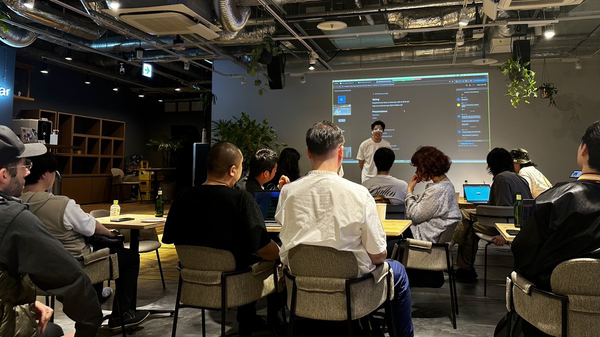 Tonight we took part in TokyoDAO's 2nd Base Community Meetup. Thanks @renstern_eth for MCing and the live-translation while we gave our project pitch to the community! If you're interested in the Japan-based building community on @base check out /tokyodao on Farcaster 🙌