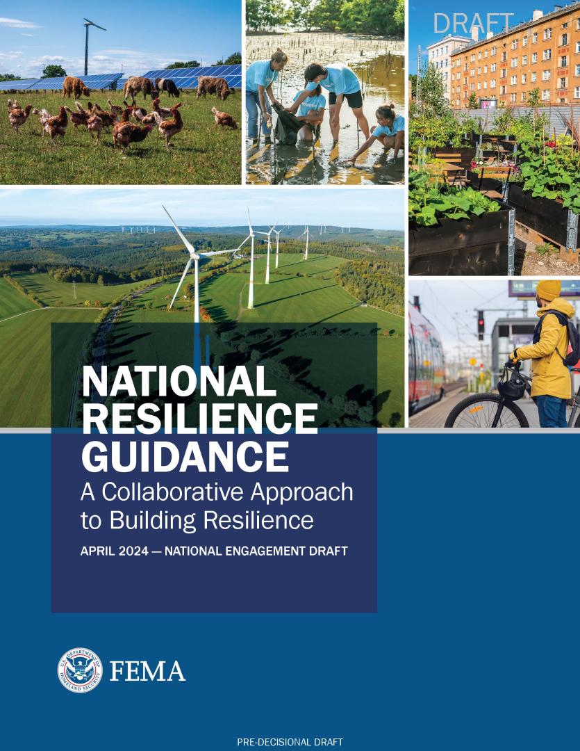 We are seeking feedback on the draft National Resilience Guidance, which highlights the interdependence required to build resilience including climate, ecosystem, social, economic, and infrastructure. To review the draft and provide comments, visit: fema.gov/emergency-mana…
