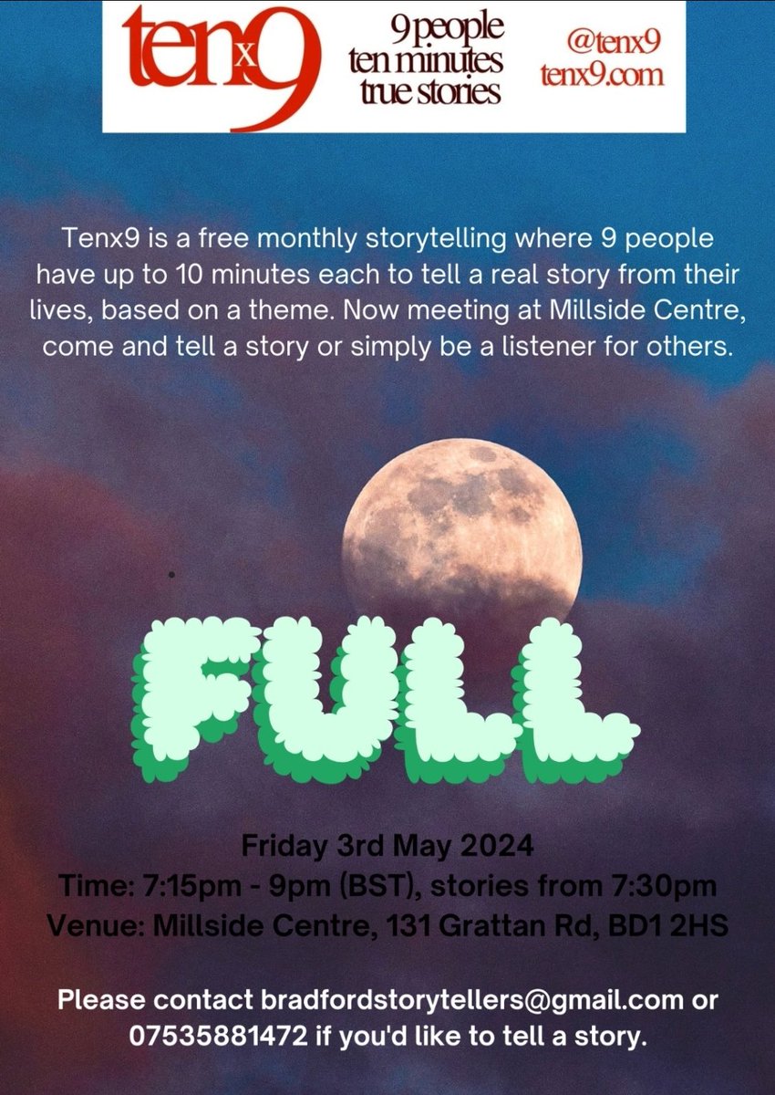 May, a time of spring, green growth&amp; a sense of plenty.
It could describe the state of your heart and emotions. A sense of plenty. Full to bursting. Or even ‘full of trouble’. This May season of spring and growth, what’s your ‘full’ story? See you next Friday at <a href="/Millside_Centre/">The Millside Centre</a>