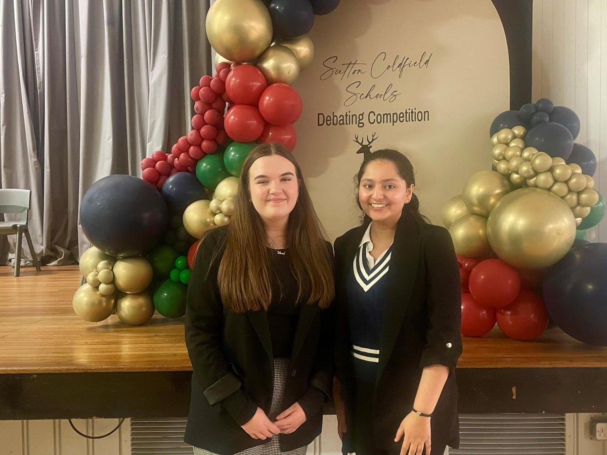 Well done to Year 12 students Lexi and Hannah for their efforts in the Sutton Schools Debating Competition last night, hosted by John Willmott School.
You were a credit to yourselves, and to the school. We're really proud of you!