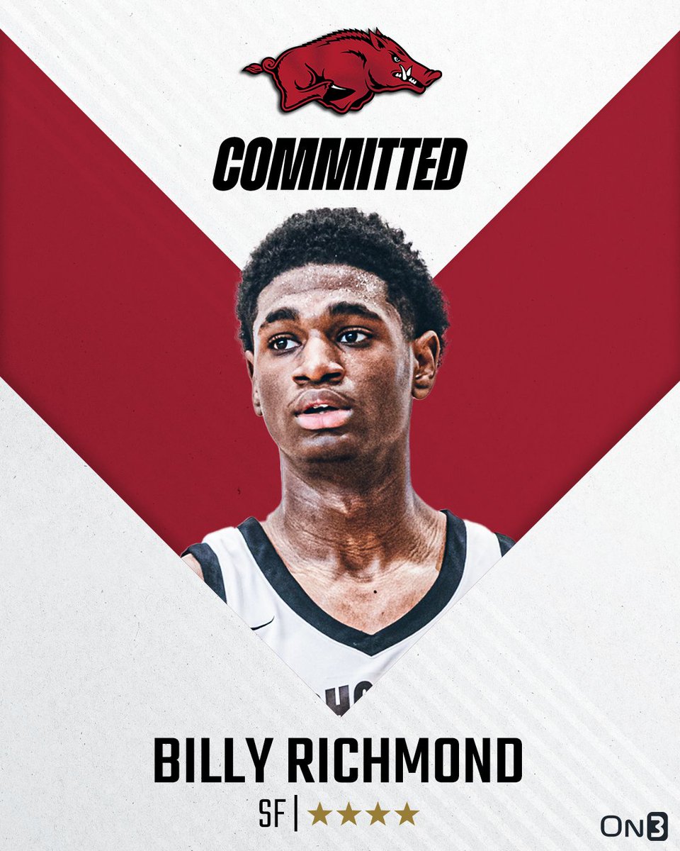 🚨BREAKING🚨 Top-20 recruit and former Kentucky commit Billy Richmond has committed to Arkansas, per @TiptonEdits‼️ Read: on3.com/college/arkans…