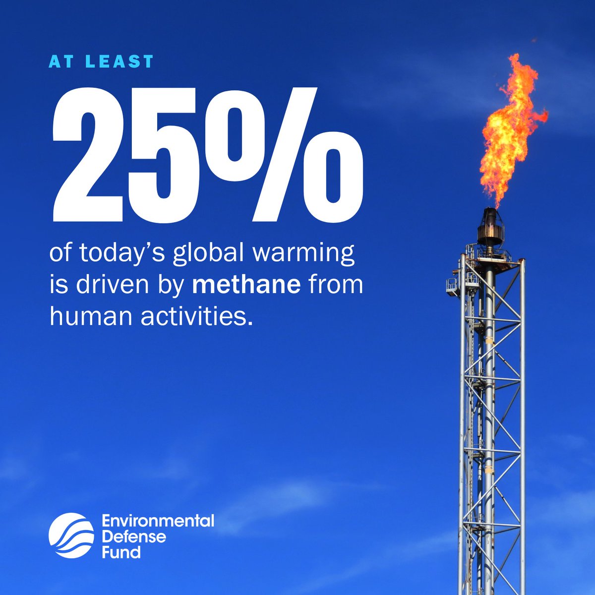 Your #FridayFact 👉 at least a quarter of today’s #GlobalWarming is driven by methane from human activities. #Methane pollution is a leading cause of current warming. In the next decade, methane from all sources will warm the planet more than the burning of fossil fuels 🌡️🌍.