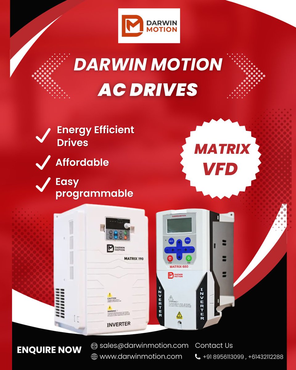 #DarwinMotion #ACDrives #MatrixVFD #AffordableSolutions #Innovation #IndustryLeadership #Efficiency #Reliability #variablefrequencydrives  #variablespeeddrives #ACdrives #inverter #servodrive  #PLC #VFDdrives #VFD #ABB #Danfoss #Siemens #Invertek