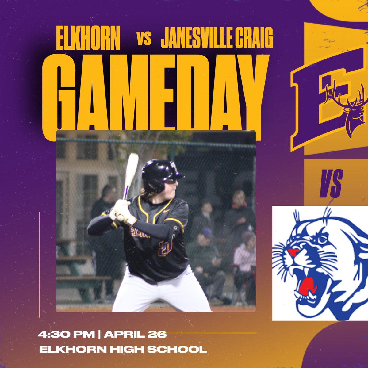 Game Day!  Come out and support these guys as they take on Janesville Craig at home in a non-conference game!  @EAHS_Baseball #1Herd #goelks