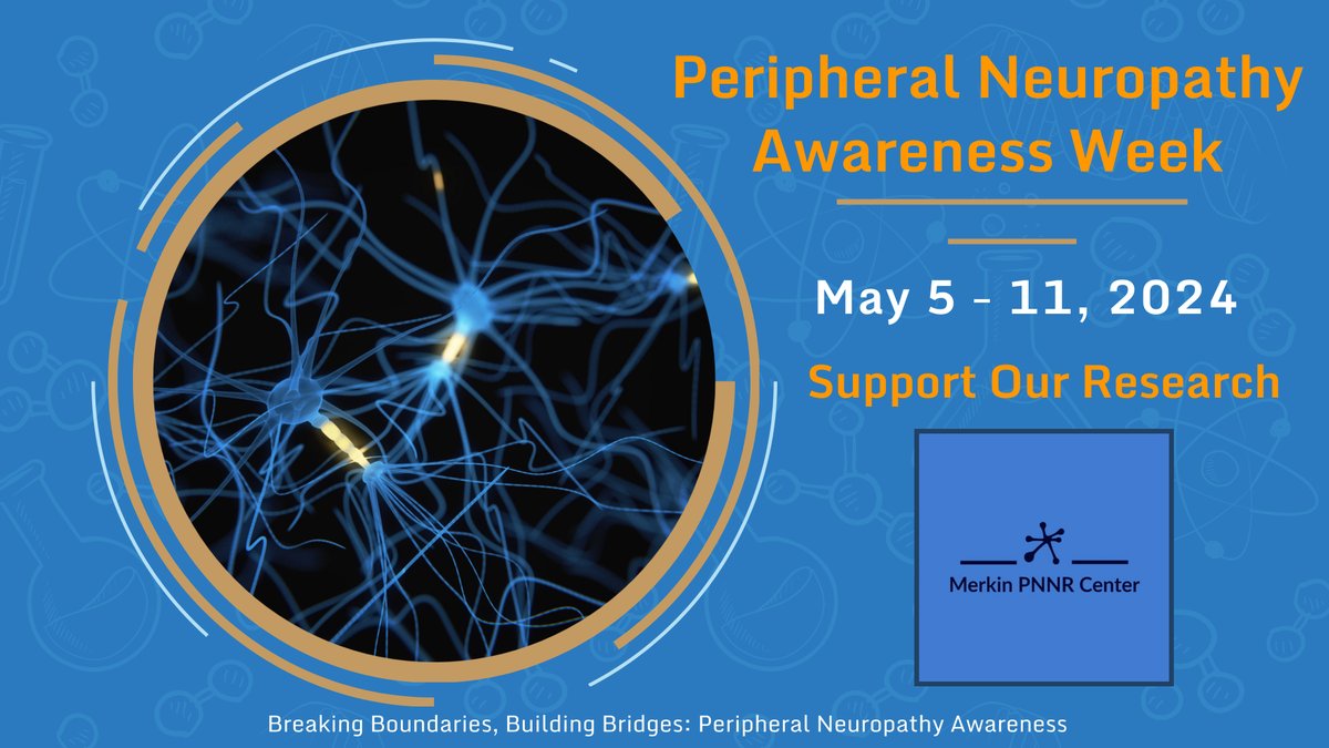 May 5-11 marks National Peripheral Neuropathy Awareness Week. Let's spread awareness and support groundbreaking research by @MerkinPnnrCtr 
We can make strides towards better treatments and a cure! 
Donate today:
secure.jhu.edu/form/MPNNRCent…

#PeripheralNeuropathy #Research #donate