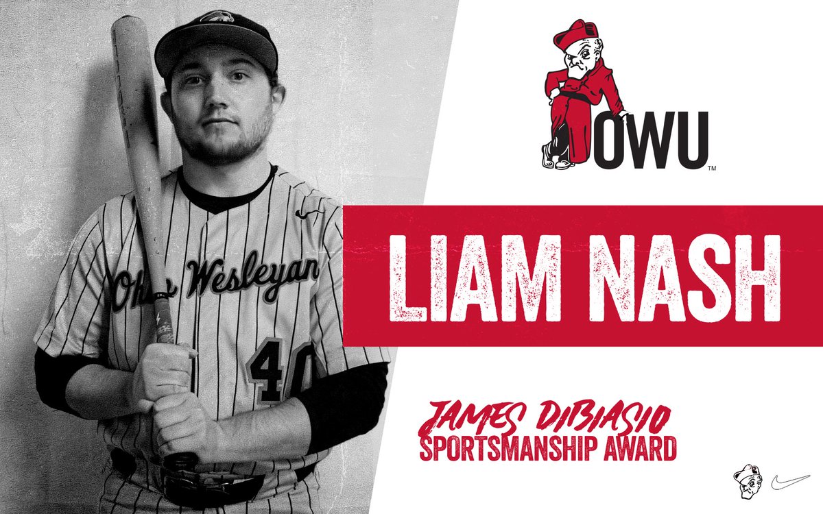 Heart, work ethic and representing OWU baseball at the highest level the last 4 years!

SR outfielder Liam Nash took home the 2023-24 James DiBiasio Sportmanship Award at last nights 20th annual Dale Bruce Awards #RollShops