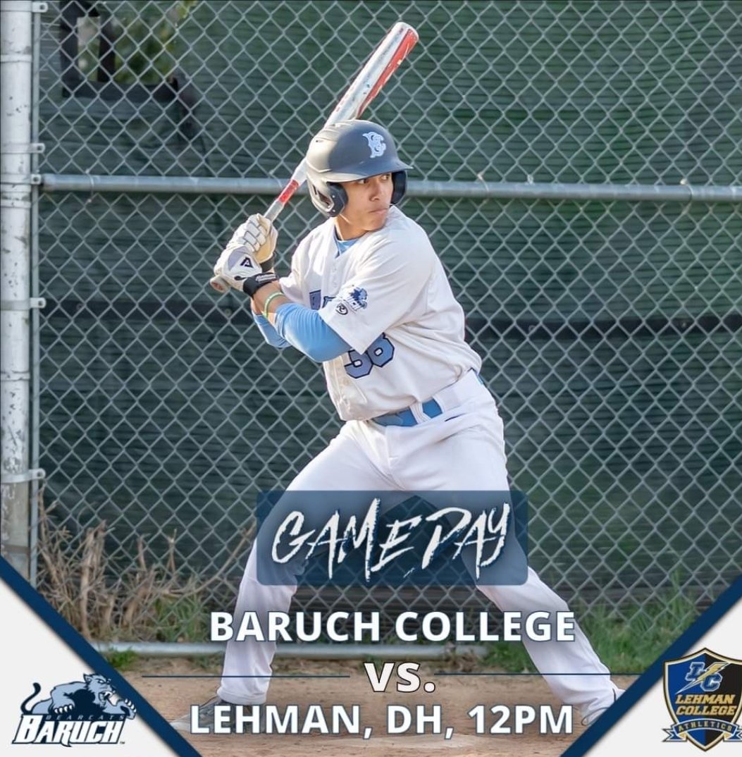 Back to action today against Lehman in a Noon  @CUNYAC DH! Please note this DH will be played at the updated location of Silver Lake Park in West Harrison, NY. #BaruchBaseball ⚾
