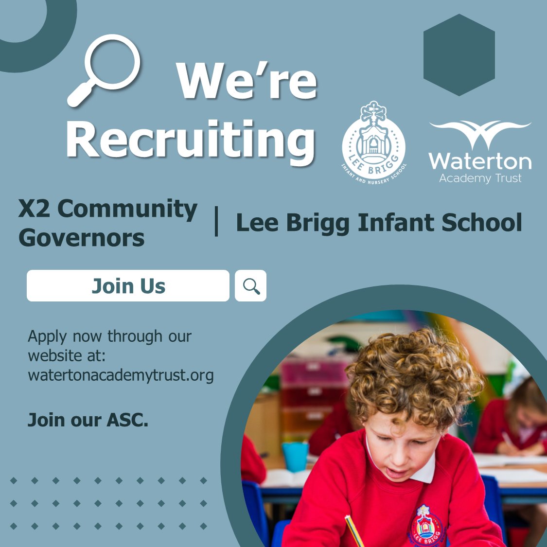📋@Lee_Brigg is looking to appoint two new Community Governors to its Academy Standards Committee. 📞Want to find out more? Please visit the school office to arrange a discussion with the headteacher. 🔗Interested in applying? Apply Here: forms.office.com/e/B5TJuQmDvq #SchoolGovernance