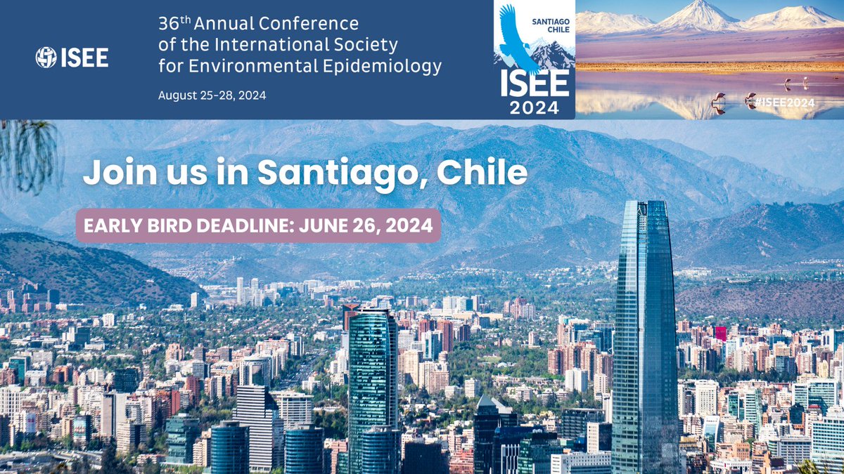 Join us in vibrant Santiago, Chile for #ISEE2024! Explore the latest advancements in environmental epidemiology against the backdrop of this dynamic city 🤩 bit.ly/3QgkSDa