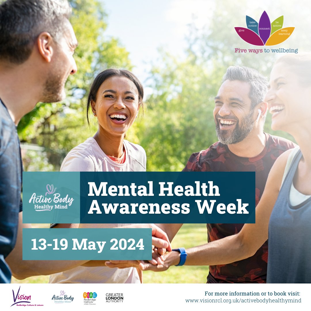 #MentalHealthAwarenessWeek is 13 – 19 May 2024 The theme for this week is: Movement for our health. Vision are hosting a range of activities throughout the week, find out more and book your places for these sessions: vrcl.uk/ABHM